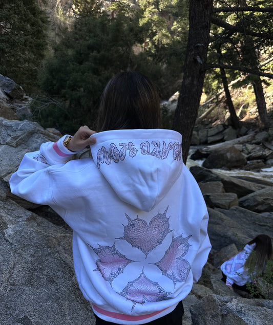 Pink/White Hearts Glow Hoodie